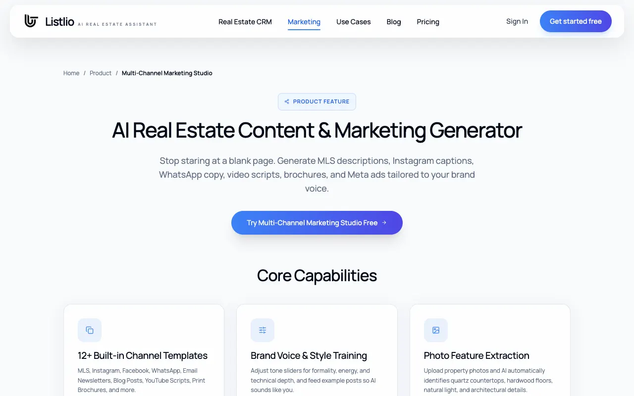 Listlio AI content and marketing generator capabilities